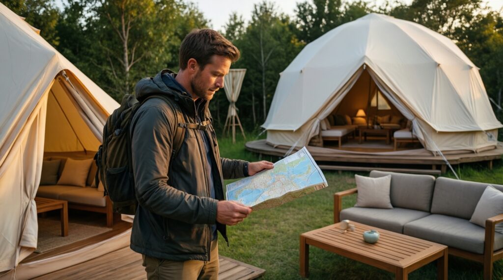 Ночёвки вне отелей: кемпинги, глэмпинги, каучсерфинг - плюсы и минусы - иллюстрация